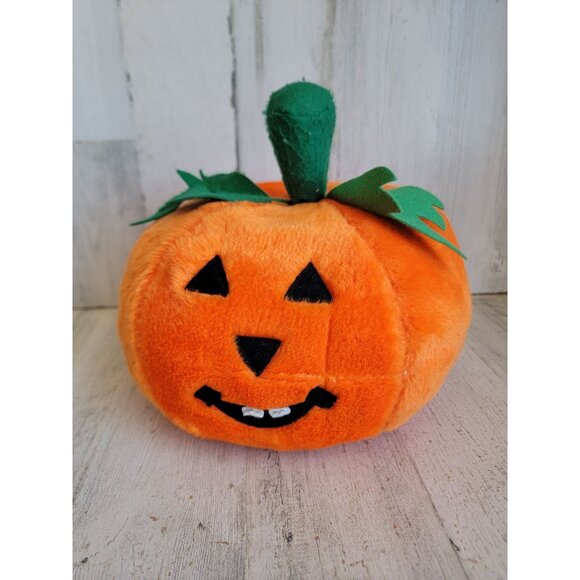 Vintage plush buck tooth Jack O'Lantern pumpkin home decor Halloween - Picture 1 of 11